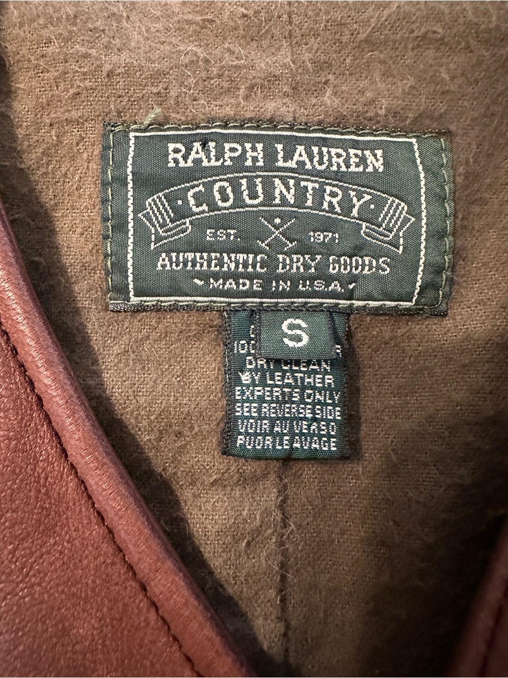VINTAGE Ralph Lauren Brown Leather Button-Front Vest RARE Find - Picture 5 of 12